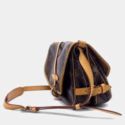 Pre Owned Louis Vuitton Brown Leather Monogram Saumur MM