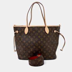 Pre Owned Louis Vuitton Brown PVC Monogram Neverfull Inside Out MM