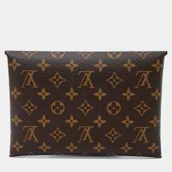 Pre Owned Louis Vuitton Brown PVC Monogram Kirigami Clutch