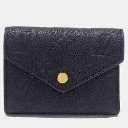 Pre Owned Louis Vuitton Black Leather Empreinte Victorine Wallet
