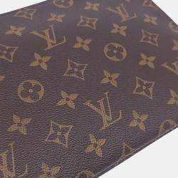 Pre Owned Louis Vuitton Brown Leather Monogram Etuille Voyage PM