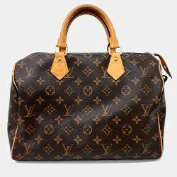 Pre Owned Louis Vuitton Brown PVC Monogram Speedy 30