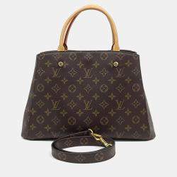 Pre Owned Louis Vuitton Brown Leather Montaigne MM