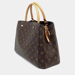 Pre Owned Louis Vuitton Brown Leather Montaigne MM