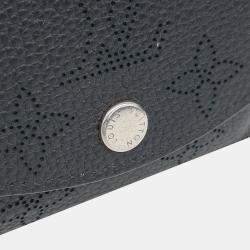 Pre Owned Louis Vuitton Black Leather Mahina Iris Wallet XS