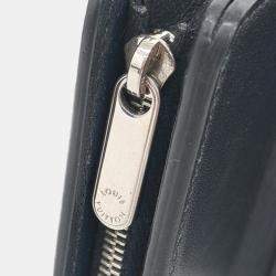 Pre Owned Louis Vuitton Black Leather Mahina Iris Wallet XS