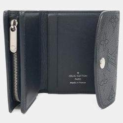 Pre Owned Louis Vuitton Black Leather Mahina Iris Wallet XS