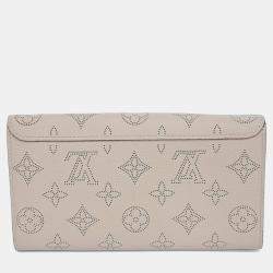 Pre Owned Louis Vuitton Brown Leather Mahina Iris Long Wallet