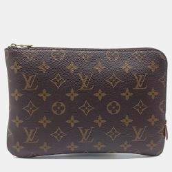 Pre Owned Louis Vuitton Brown PVC Monogram Etu Voyage PM