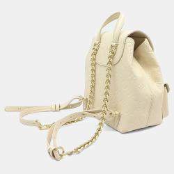Pre Owned Louis Vuitton White Leather Empreinte Backup Backpack