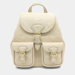Pre Owned Louis Vuitton White Leather Empreinte Backup Backpack
