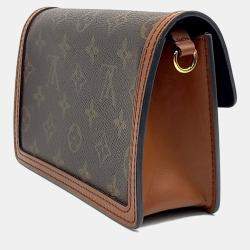 Pre Owned Louis Vuitton Brown Canvas Dauphine Chain Wallet