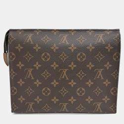 Pre Owned Louis Vuitton Brown PVC Monogram Pochette Toilette 26