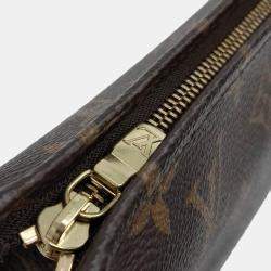 Pre Owned Louis Vuitton Brown PVC Monogram Pochette Toilette 26