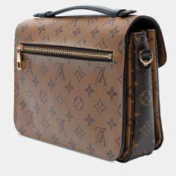 Pre Owned Louis Vuitton Brown Monogram Reverse Pochette Metis