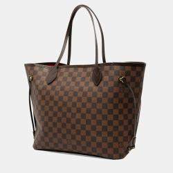 Pre Owned Louis Vuitton Brown Damier Ebene Neverfull MM