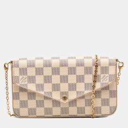 Pre Owned Louis Vuitton White Damier Azur Pochette Felicie