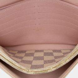 Pre Owned Louis Vuitton White Damier Azur Pochette Felicie
