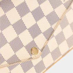 Pre Owned Louis Vuitton White Damier Azur Pochette Felicie