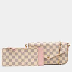 Pre Owned Louis Vuitton White Damier Azur Pochette Felicie
