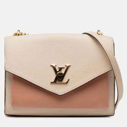 Pre Owned Louis Vuitton Beige Brown Bicolor Leather MyLockMe Chain BB