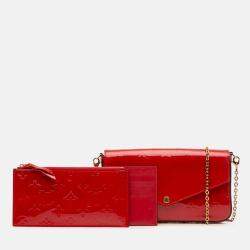 Pre Owned Louis Vuitton Red Monogram Vernis Pochette Felicie
