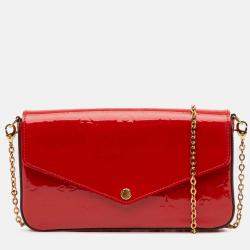 Pre Owned Louis Vuitton Red Monogram Vernis Pochette Felicie