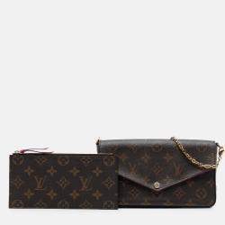 Pre Owned Louis Vuitton Brown Monogram Pochette Felicie