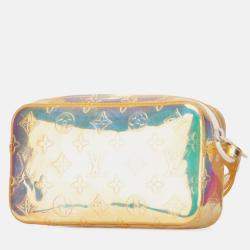 Pre Owned Louis Vuitton White Monogram Prism Pochette Volga