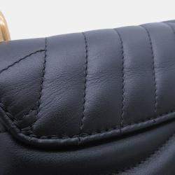 Pre Owned Louis Vuitton New Wave Chain Bag Noir Calf Leather Size MM