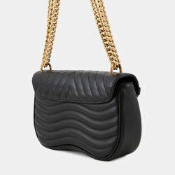 Pre Owned Louis Vuitton New Wave Chain Bag Noir Calf Leather Size MM