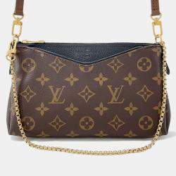 Pre Owned Louis Vuitton Pallas Clutch Noir Monogram