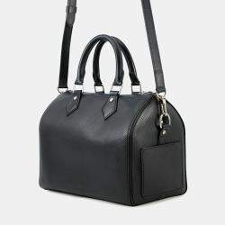 Pre Owned Louis Vuitton Speedy Bandouliere Noir Epi Leather Size 25