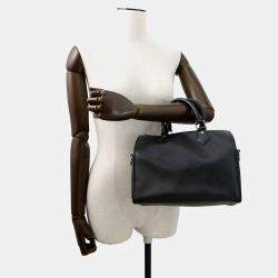 Pre Owned Louis Vuitton Speedy Bandouliere Noir Epi Leather Size 25