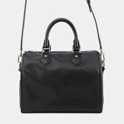 Pre Owned Louis Vuitton Speedy Bandouliere Noir Epi Leather Size 25