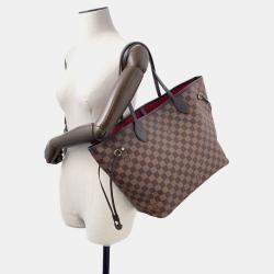 Pre Owned Louis Vuitton Neverfull Cerise Damier Ebene Canvas Size MM