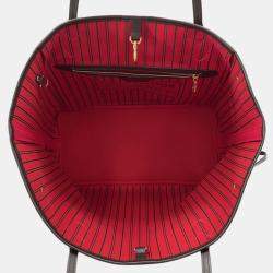 Pre Owned Louis Vuitton Neverfull Cerise Damier Ebene Canvas Size MM