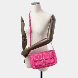 Pre Owned Louis Vuitton Maxi Pochette Accessoires Fuchsia Monogram