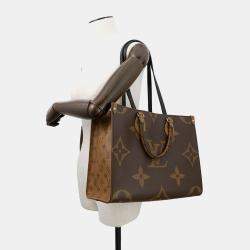 Pre Owned Louis Vuitton Onthego Red Monogram Monogram Reverse Canvas Monogram Giant Size Mm