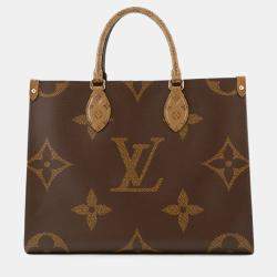 Pre Owned Louis Vuitton Onthego Red Monogram Monogram Reverse Canvas Monogram Giant Size Mm