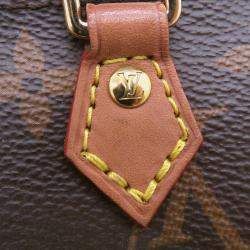 Pre Owned Louis Vuitton Petit Sac Plat Brown Monogram