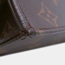 Pre Owned Louis Vuitton Petit Sac Plat Brown Monogram