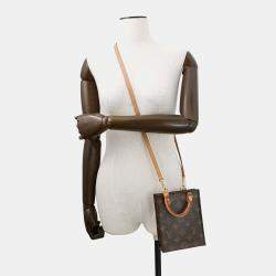 Pre Owned Louis Vuitton Petit Sac Plat Brown Monogram