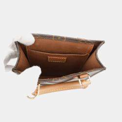 Pre Owned Louis Vuitton Petit Sac Plat Brown Monogram