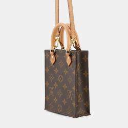 Pre Owned Louis Vuitton Petit Sac Plat Brown Monogram
