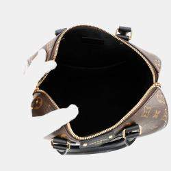 Pre Owned Louis Vuitton Speedy Trunk Noir Monogram Monogram Reverse Canvas Size 25