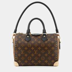 Pre Owned Louis Vuitton Speedy Trunk Noir Monogram Monogram Reverse Canvas Size 25