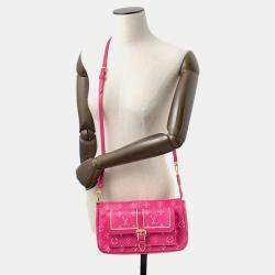 Pre Owned Louis Vuitton Maxi Pochette Accessoires Fuchsia Monogram
