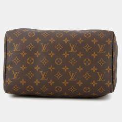 Pre Owned Louis Vuitton Speedy Bandouliere Soft Noir Monogram Size 30