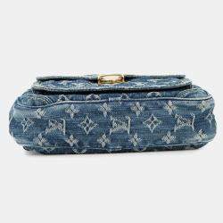 Pre Owned Louis Vuitton Bumbag Blue/Yellow Monogram Denim